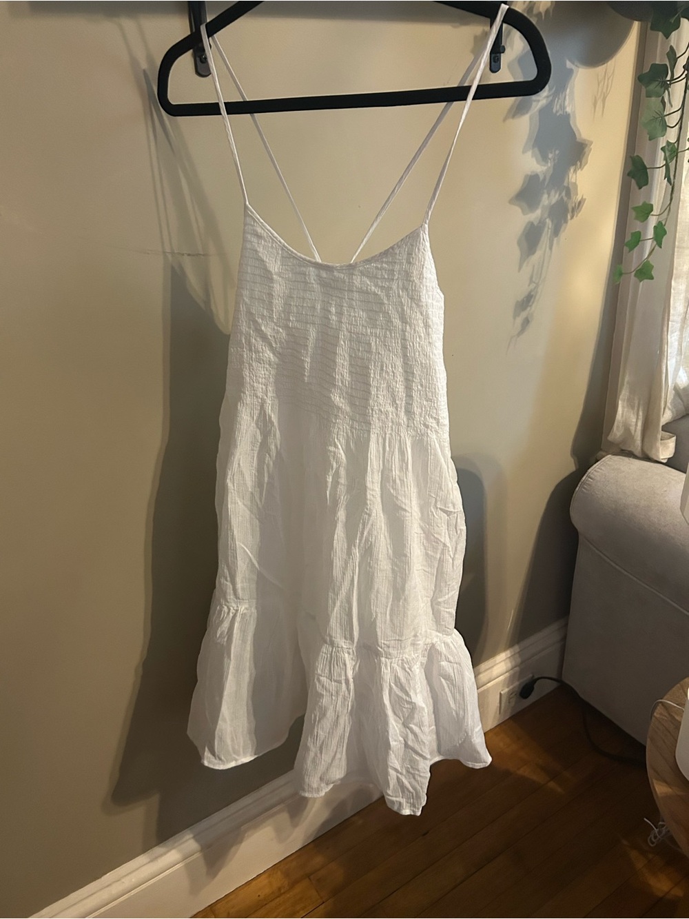 GAP White Spaghetti-Strap Sundress size large petite NWT